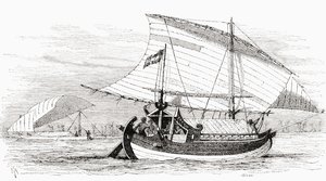 1878年に出版された「世界の手」からインドネシア、マカッサルのプロア 作： European School